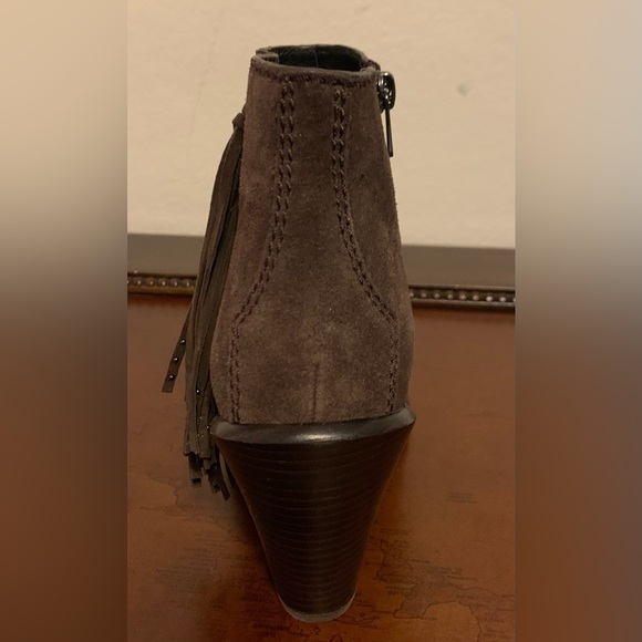 New $350 Coach Jemma Westin Fringe Suede Leather Pointed toe Block Heel Bootie - Picture 6 of 12